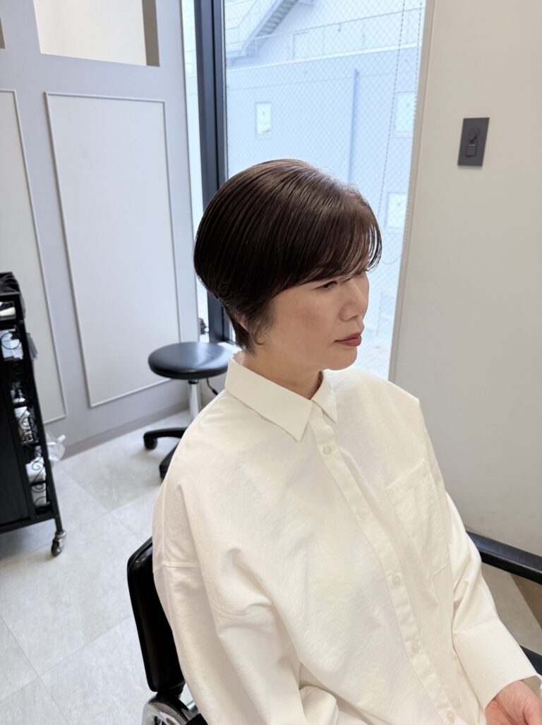 ショートヘア,白髪率40%